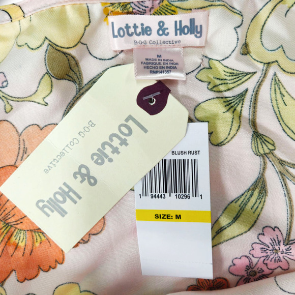 NWT B.O.G. Lottie & Holly Floral Tiered Mini Dress Sz. M [8-10] Pink Orange - Picture 3 of 7